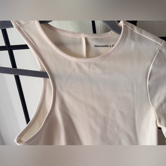 Abercrombie & Fitch One-Shoulder Cream Bodycon Mini Dress - Petite Size XXSP - Picture 5 of 11